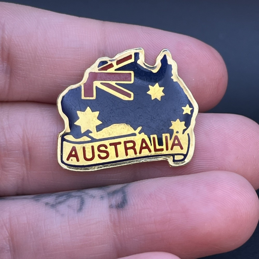 Australia Flag Country Outline Lapel Hat Pin